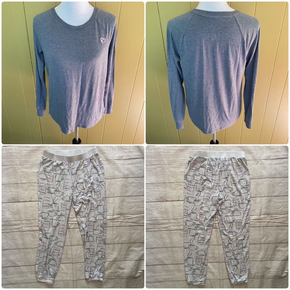 Sonoma Longsleeve pj set w/coffee cup print pants sz small women